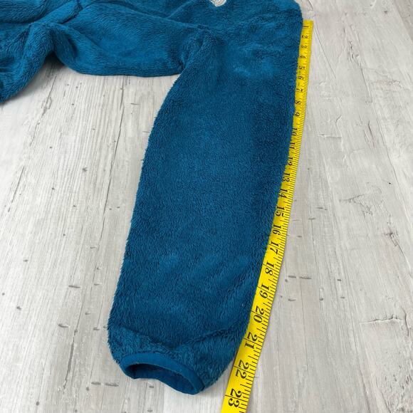 North Face Teal Blue Long Sleeve Zip Up Pockets Fleece Sweater Jacket Small - Picture 14 of 15